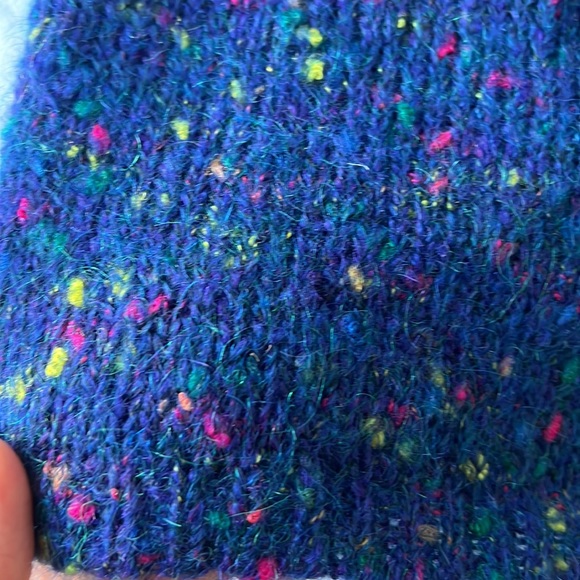 Stefano Basics Vintage Mohair Blend Popcorn Multi Blue Knit Sweater Vest 26/28 - Picture 3 of 3